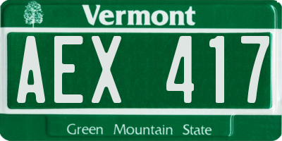 VT license plate AEX417