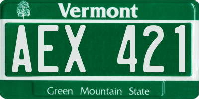 VT license plate AEX421
