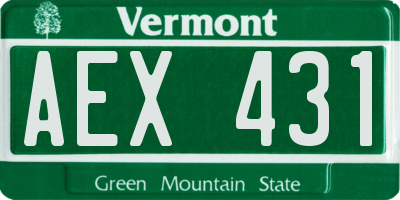 VT license plate AEX431