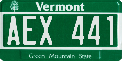 VT license plate AEX441