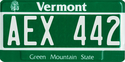 VT license plate AEX442