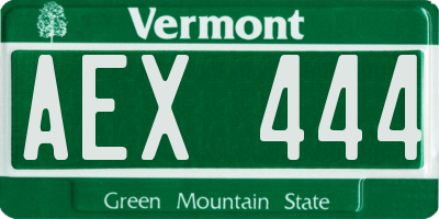 VT license plate AEX444