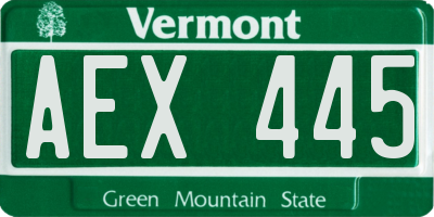 VT license plate AEX445