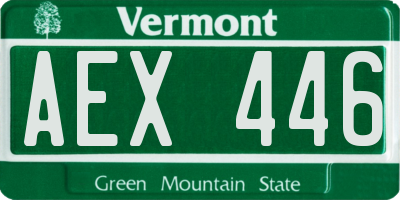VT license plate AEX446