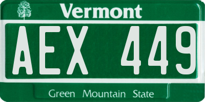 VT license plate AEX449
