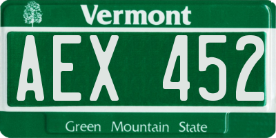 VT license plate AEX452