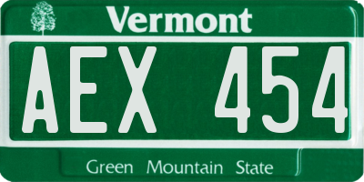 VT license plate AEX454