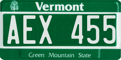 VT license plate AEX455