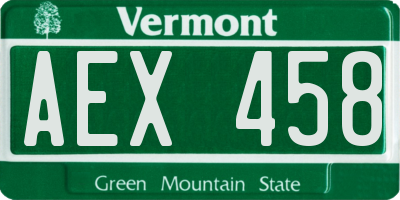 VT license plate AEX458