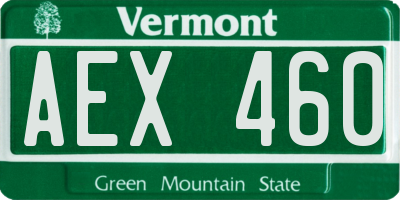 VT license plate AEX460