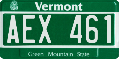 VT license plate AEX461