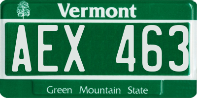 VT license plate AEX463