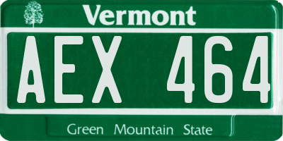 VT license plate AEX464