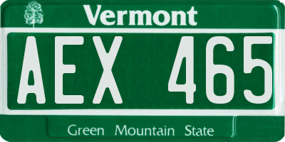 VT license plate AEX465