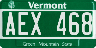 VT license plate AEX468