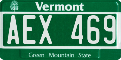 VT license plate AEX469