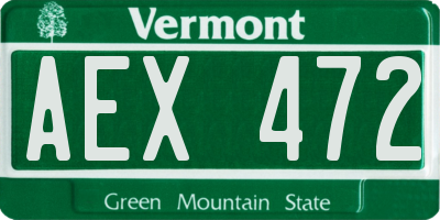VT license plate AEX472