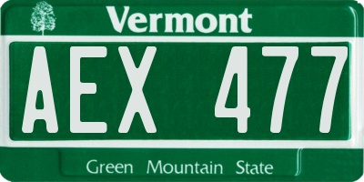 VT license plate AEX477