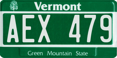 VT license plate AEX479