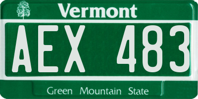 VT license plate AEX483
