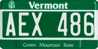 VT license plate AEX486