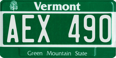 VT license plate AEX490