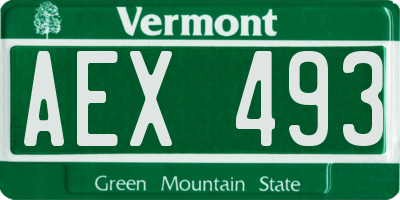 VT license plate AEX493