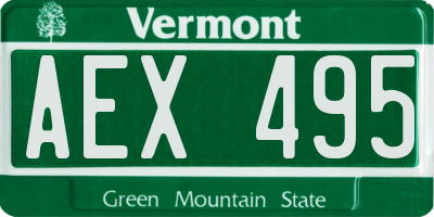 VT license plate AEX495