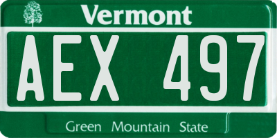 VT license plate AEX497
