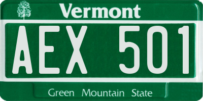 VT license plate AEX501