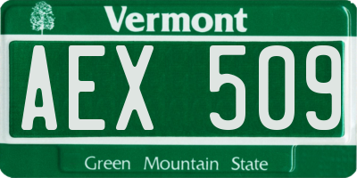 VT license plate AEX509