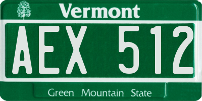 VT license plate AEX512