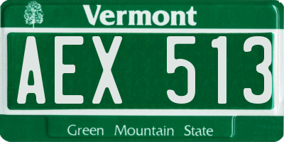 VT license plate AEX513