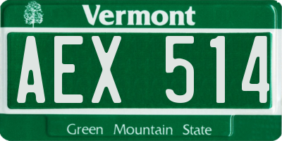 VT license plate AEX514