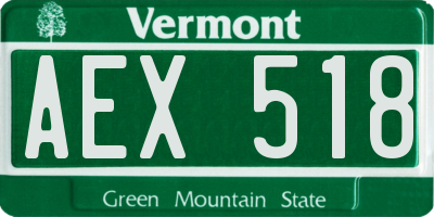 VT license plate AEX518