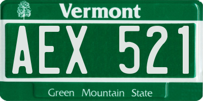 VT license plate AEX521
