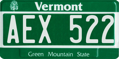 VT license plate AEX522