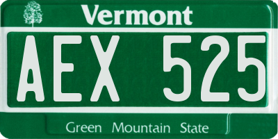 VT license plate AEX525