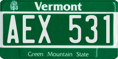 VT license plate AEX531