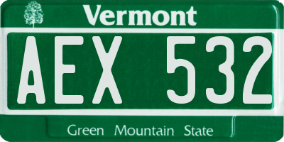 VT license plate AEX532