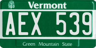 VT license plate AEX539