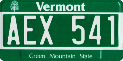 VT license plate AEX541