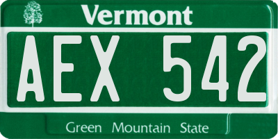 VT license plate AEX542