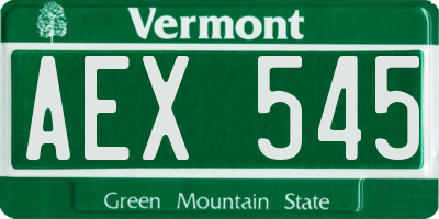 VT license plate AEX545