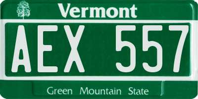 VT license plate AEX557