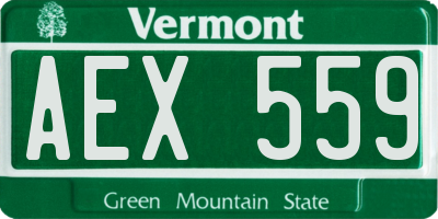 VT license plate AEX559