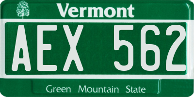 VT license plate AEX562