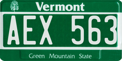 VT license plate AEX563