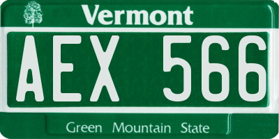 VT license plate AEX566