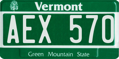VT license plate AEX570